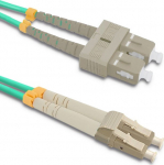 Qoltec Patchcord światłowodowy LC/UPC - SC/UPC | Multimode | 50/125 | OM4 | Duplex | 5m