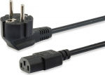 Equip Power cable CEE 7/7 90&deg;->C13 St/Bu schwarz 3.00m PVC Polybeutel