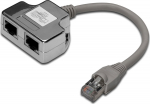 DIGITUS Patchkabel Adapter Cat5e 2x RJ45 -> 1x RJ45 0.19m