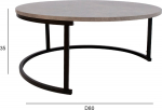 Coffee table BRITU D80xH35cm, grey