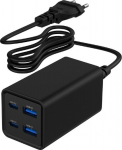 GEMBIRD Universal Charger 65W GaN 2xUSB-A 2xUSB-C fast charging black