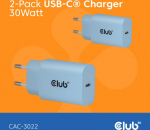 Club3D Lifestyle Ladeger&auml;t USB-C 30Watt, 2Stk blue retail