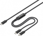 MANHATTAN Dual USB-C Ladekabel 100 W 2 m schwarz