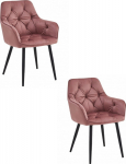 Leobert YORK chair - velvet pink / black legs x 2