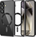 Kaitse&uuml;mbris MagFlex MagSafe, Samsung Galaxy S25 FE, l&auml;bipaistev musta &auml;&auml;re ja Qi2/MagSafe ringiga, Tech-Protect