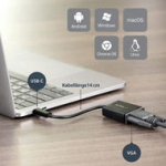 StarTech.com USB-C- till VGA-adapter - USB/VGA-adapter - 24 pin USB-C (hane) till HD-15 (VGA) (female) - USB 3.1 Gen 1 / Thunderbolt 3 - 18 cm - USB-Current, 1920 x 1200 (WUXGA) support - svart - for P/N: BNDTB10GI, BNDTB210GSFP, BNDTB410GSFP, BNDTB4 ...