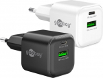 Wentronic USB-C&trade; PD GaN Dual Fast Charger (20 W) black, blac