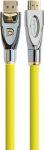 PYTHON Anschlusskabel DisplayPort 1.2 an HDMI 2.0 - 4K2K / UHD - 24K vergoldete Kontakte - OFC - Nylon braid yellow - 1m - PYTHON Series