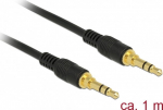 DELOCK Klinkenkabel 3.5mm 3Pin St > St 1.0m schwarz
