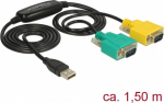Delock Adapter USB 2.0 Type-A > 2 x Serial DB9 RS-232 - Kabel USB / serial - USB (M)