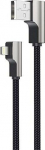 AUKEY CB-AL01 OEM kabel 90&deg; Lightning - USB-A 2m MFi Apple angled plugs 90 degrees nylon braid black