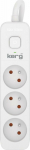 Kerg Extension cord KERG z wyłącznikiem-3 gniazda-biało-szary-1.5m-16A-H05VV-F-3x1.5mm2