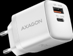 Axagon Sil wallcharger 2x port (USB-A + USB-C), PD3.0/QC4+/PPS/AFC/Apple. 30W total power