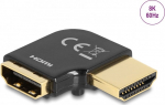 Delock HDMI Adapter male to female 90&deg; left angled 8K 60 Hz metal