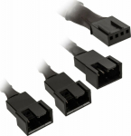 Kolink 1-3 PWM L&uuml;fter Splitterkabel - 35 cm, braided, schwarz