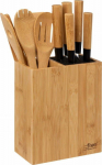 5five Set of kitchen accessories in a bamboo block: 6 Knife i 5 utensils