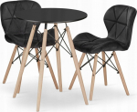 Leobert TODI round table set 60 czarny + 2 LAGO chairs black