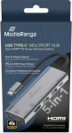 MediaRange HUB USB-C 5 in 1 Multiport Adapter, silber