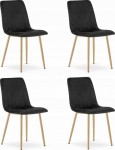 Leobert Krzesło LAVA - black velvet / wood color legs x 4