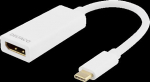 DELTACO USB C 3.1 (M) to DP (F) | USB-C - DisplayPort | Max 3840x2160 60Hz | Vit | 0.1m