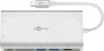 Wentronic Goobay 49850 USB-C Premium Multiport Adapter Silver, USB Type-C Hub