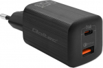 Qoltec Charger 65W GaN ULTRA | 5-20V | 2.25-3.25A | 1 x USB typ C PD | 1 x USB | Czarna