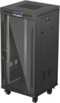 Lanberg Standing rack installation cabinet 19" 24U 600x600 black glass door LCD ( Flat pack)V2