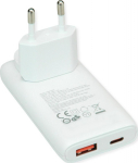 VALUE USB-wall charger EU-/US-Stecker 2x USB A+C