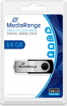MediaRange USB-Stick 64GB USB 2.0 swivel swing