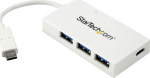 StarTech.com 4 Port USB C Hub with 1x USB-C & 3x USB-A Ports (SuperSpeed 5Gbps), USB Bus Powered, Compact Portable/Laptop USB 3.0 Adapter Hub, USB 3.1 Gen 1/USB 3.2 Gen 1 Type-C Hub, White - Windows/macOS/Linux (HB30C3A1CFBW) - Hubb - 3 x SuperSpeed  ...
