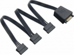 Silverstone CP06-L, Y-Cable for SATA power connections, 1 auf 3 - schwarz