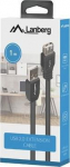 Kabel USB Lanberg USB-A - USB-A 1 m Czarny (CA-USBE-15CU-0010-BK)