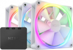 Zestaw 3 Fans NZXT F120 RGB White controller