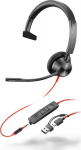 HP Blackwire 3315 Monaural USB-C, Headset +3.5mm Plug +USB-C/A
