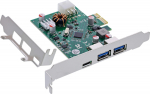 InLine Interface card - 2x USB-A - 1x USB-C 3.2 Gen.1 - PCIe - PD3.0 - 6pol