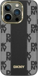 DKNY DKNY Leather Checkered Mono Pattern MagSafe - Case iPhone 15 / 14 / 13 (czarny)