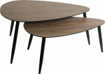 Atmosphera Zestaw 2 MILEO coffee tables, oblong shape, walnut wood effect