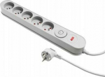 Plastrol Filter Power Strip W-00018 power strip with surge protection system five sockets, switch grey