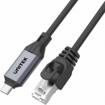 Unitek Unitek Kabel Ethernet USB C RJ-45 LAN, power cord, 1m