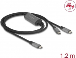 Delock - USB-Kabel - 24 pin USB-C (M) zu 24 pin USB-C (M) 5 A - 1.2m - nur Laden, unterst&uuml;tzt Power Delivery 3.0, USB-Stromversorgung (100 W) - Schwarz, Grau (81271)