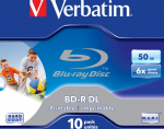 Bluray Verbatim 50GB 10pcs Jew.C 6x Wide printable No ID