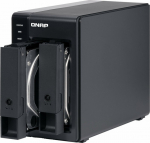 QNAP 2 Bay USB Type-C Direct Attached Storage with Hardware RAID | TR-002 | Micro | 6 GB | Black