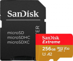 SanDisk EXTREME PLUS MICROSDXC 256GB+SD, ADAPTER 200MB/S 140MB/S A2 C10 V