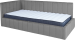 Bed JASPER 90x200cm with mattress HARMONY UNO, grey