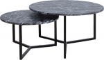 Coffee table AKIRA 2pcs set D80xH45cm, D60xH37cm, dark grey