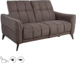 Recliner sofa CATHY 2-seater, electric, light brown