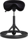 Backapp Smart Alcantara - active chair, black, with a black ball