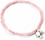 The Carat Shop Ltd Carat Shop Barbie - Sterling Silver Silhouette Charm & Rose Quartz Bead Bracelet (BMSB0018)