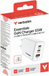 Verbatim Essentials GaN Charger 65W 2xUSB-C/1xUSB-A wei&szlig; 32353