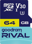 GOODRAM microSDXC 64GB V30 UHS I U3 RIVAL + adapter